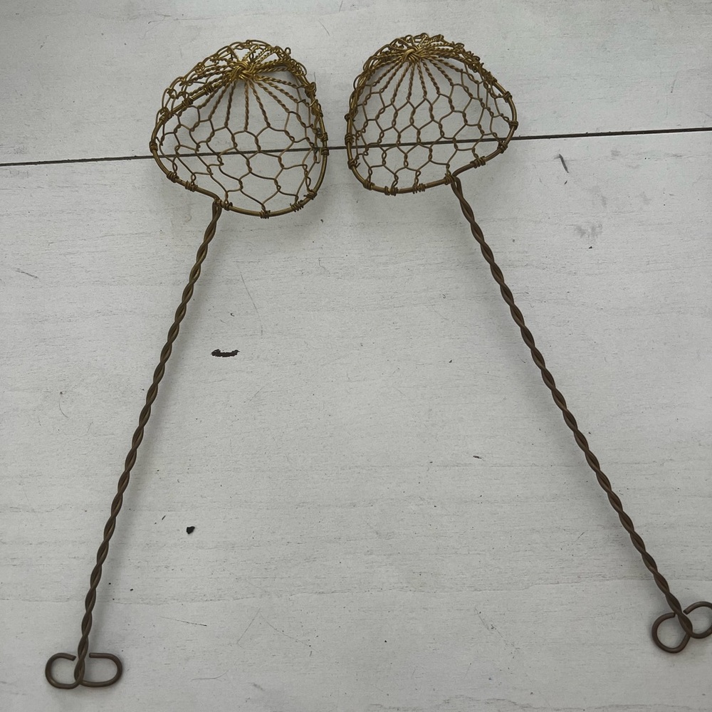 Set of (2) Vintage wire egg baskets